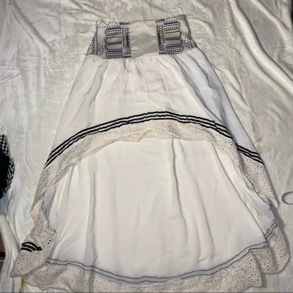 LINEN HIGH LOW SKIRT S - Picture 3 of 12